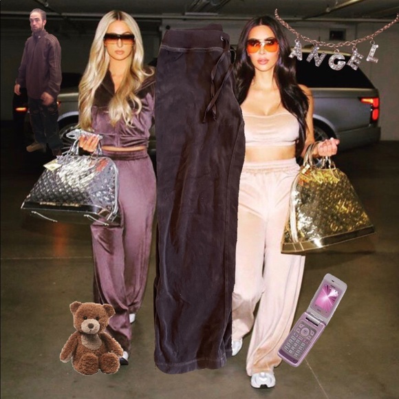 Brown velour tracksuit pants - Picture 2 of 2